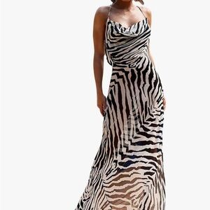 Sheer 🦓 zebra print dress. Size Large. New- never worn.